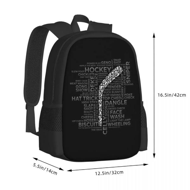 Mochila Dobrável para Jogadores de Hóquei com Impressão 3D Vibrante e Alta Capacidade