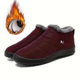 Sapatos de neve quentes antiderrapantes impermeáveis femininos, sapatos de caminhada confortáveis de cano baixo - Image 4