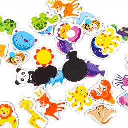 12PCS Colorido Ímã De Geladeira Adesivos Criativos Dos Desenhos Animados 3D Adesivos Brinquedos Mix Estereoscópico Oceano Animal Quadro-negro De Madeira Adesivos - Image 5