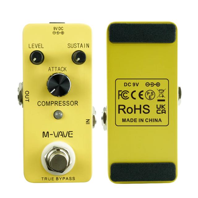 Pedal de Efeito Compressor de Guitarra M-VAVE com True Bypass e Estrutura Totalmente Metálica