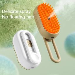 Escova a vapor para cão e gato, removedor de pêlos, escova vaporosa, spray elétrico, spray de água, silicone macio, para gato molhado - Image 1
