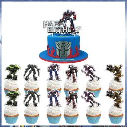 Conjunto de decoração para bolo de aniversário, conjunto de 25 peças, com varas, robô, chá de bebê, presente do bebê - Image 2