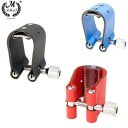Saxofone Alto Leather Card Fastener Clip braçadeira, ligadura peças, U-forma, macio, único parafuso de ajuste, bocal, colorido - Image 1