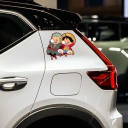 Luffy zoro desenhos animados adesivos criativos, carro, motocicleta, impermeável, reflexivo, bonito, moda, decoração de anime, 1 pc - Image 1