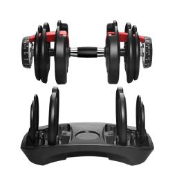 Conjunto de halteres de ginástica ajustável para homens e mulheres, automático, ajuste rápido, nível 15, 2,5-24 kg, 52,5 lbs - Image 2