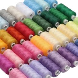 1 conjunto de 10 rolos de linha de costura de poliéster 402 para uso manual e mecânico, 400 jardas, faça você mesmo - Image 1