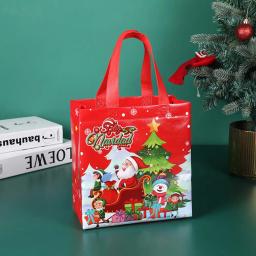 Saco laminado não tecido com boneco de neve Design, festivo, feriado, compras, Natal, perfeito para presentes, enchimentos de estocagem, inverno - Image 2
