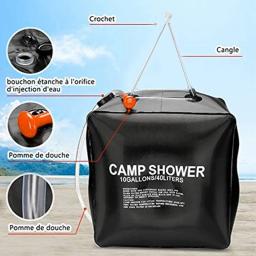 Sacos de água 40l cabeça de chuveiro energia solar aquecimento rápido acampamento saco de chuveiro acampamento pesca caminhadas balde armazenamento água pacote banho - Image 4