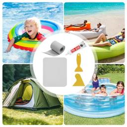 Kit de remendo de caiaque inflável barraca impermeável Patches de canoa 2 raspadores incluídos Kit de reparo de caiaque Brinquedos infantis 5 peças por conjunto - Image 3