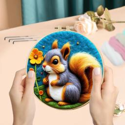 GATYZTORY-Kit De Pintura De Feltragem De Lã, Unicórnio, Ovelhas, Veados, Pacote De Artesanato De Feltro, Agulha Para Trabalho Manual, Artesanato DIY Engraçado, 20x20cm - Image 2