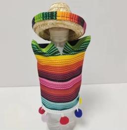Chapéu de palha para vinho, mini chapéu mexicano, utensílios de cozinha, festa de casamento bonito, decoração de mesa, acessórios boneca - Image 4