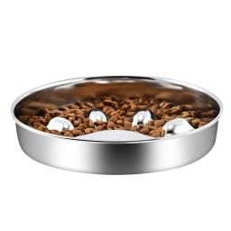 Tigela de alimentação lenta de aço inoxidável para animais de estimação, quebra-cabeça, labirinto, pratos, gatos, cachorro, pequeno, médio, grande, acessórios para cães - Image 3