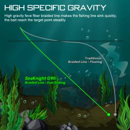 Seaknight marca gravitação g9 ii linha de pesca de afundamento rápido 300m/150m revestido ptfe trançado linha de pesca à prova de água do mar à prova de uv - Image 3