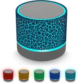 Mini alto-falante Bluetooth sem fio portátil, Rachado Super Bass Stereo, Recarregável com luzes LED, AICase, Novo, 2024 - Image 1