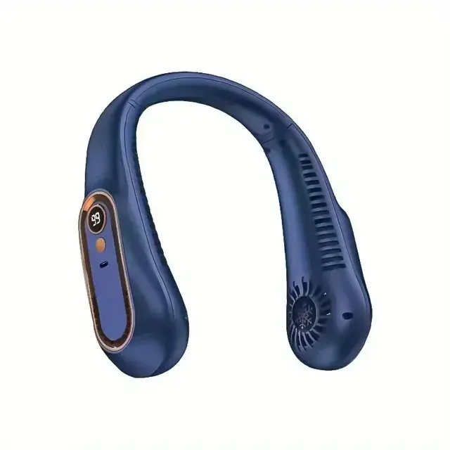 Ventilador de Pescoço Elétrico Portátil com Display Digital e Mini Refrigerador de Ar
