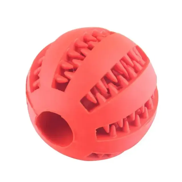 Bola de Borracha Interativa para Cães: Brinquedo para Limpeza Dental e Mastigação para Pets Pequenos