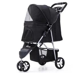 Grande carrinho de estimação destacável para cão e gato, Dog Cart Carrier, Carrinho dobrável portátil para viagem, 3 rodas - Image 2