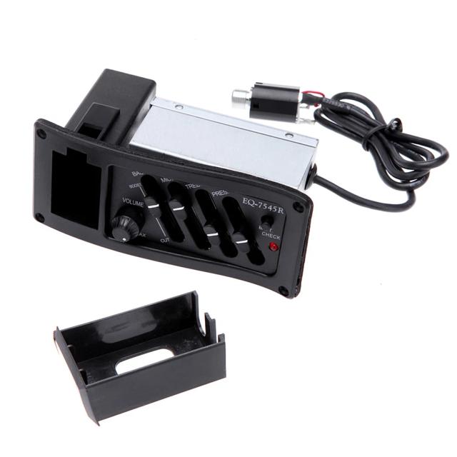 Preamplificador de Guitarra Acústica com Afinador e Captação Ativa - Fácil Instalação, 4 Bandas, Modelo 7545R-7545