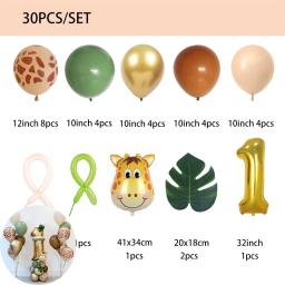 Kit balão para crianças, conjunto de balões para meninas, decoração de festa de aniversário para meninas, balão verde abacate, 1 ano, 2 anos, 3 anos, 30 peças - Image 2