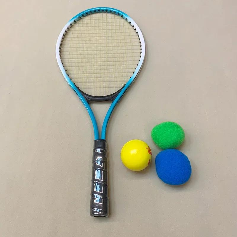 Raquete de tênis resistente ao choque com cordas de nylon Confortável antiderrapante Grip Alta resistência Cordas de nylon para parque Prática de quintal, praia, verão - Image 1