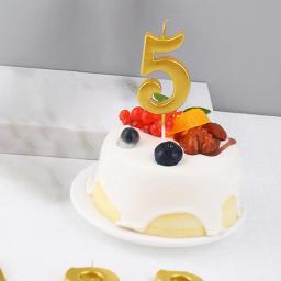 Número Velas de Aniversário com Design Estendido em Ouro 3D, Grande Vela Digital, Cake Topper, Aniversário e Decoração de Festa de Aniversário, 0-9 Número - Image 3