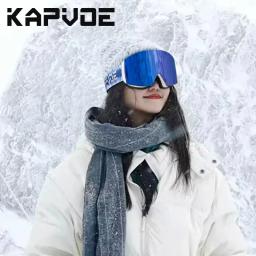 Kapvoe óculos de esqui fotocromáticos, lentes duplas, anti-neblina, uv400, esportes de inverno, snowboard, homens, mulheres, neve, novo - Image 3