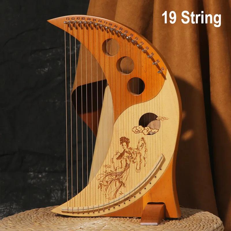 Portátil Sólida De Madeira Lira Piano, Harpa Musical, Instrumento de Cordas, Alta Qualidade, 23 e 19 Cordas - Image 1