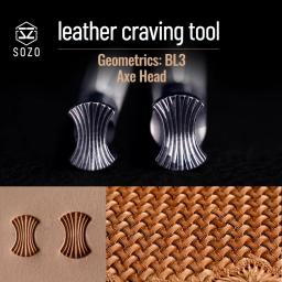 SOZO BL3 Ferramenta De Estampagem De Couro Geometria Machado Cabeça De Tecelagem Carimbos Handmade Carving Printing Saddle Making 304 Aço Inoxidável - Image 1