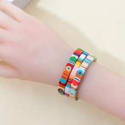 Pulseiras esmaltadas para mulheres, novo design, formas múltiplas, amuleto floral, pulseira de elásticos, joias artesanais, 2023 - Image 6