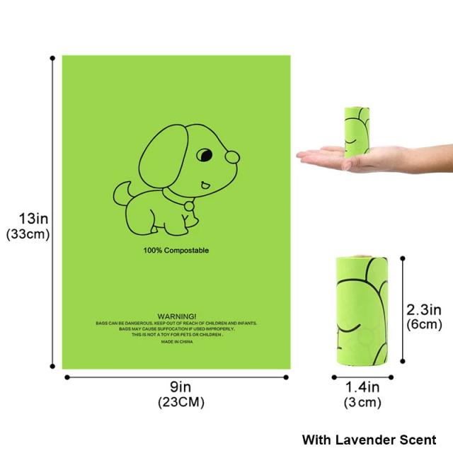 Sacos Degradáveis de Milho para Cocô de Cães e Gatos - 20 Rolos de Produtos Eco-Friendly
