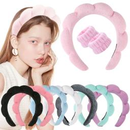 Puffy Sponge Makeup Headband para Mulheres e Meninas, Spa Head Bands, Washing Face, Skincare Yoga Máscara Facial, Sports Hairbands, Headwear - Image 1