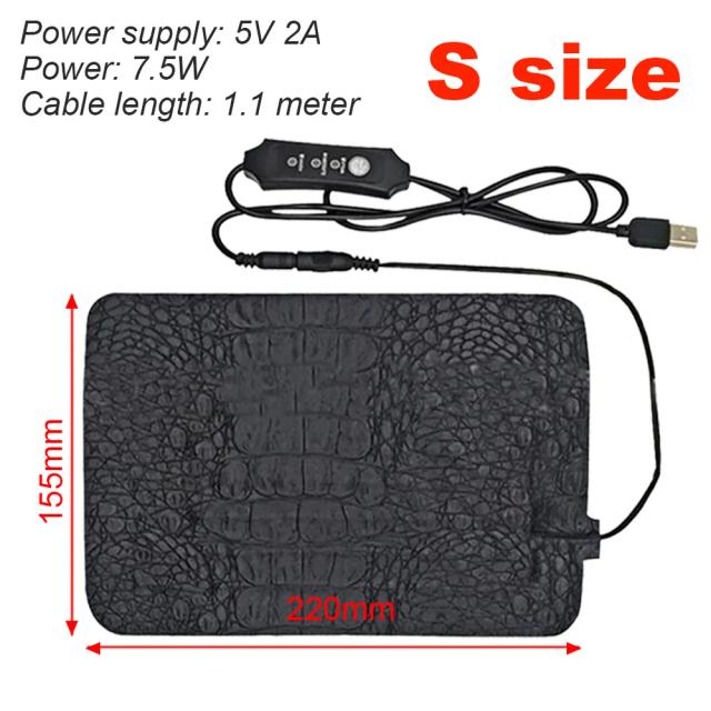Almofada Térmica USB para Animais de Estimação e Répteis com Controlador de Temperatura Ajustável e 3 Níveis de Aquecimento