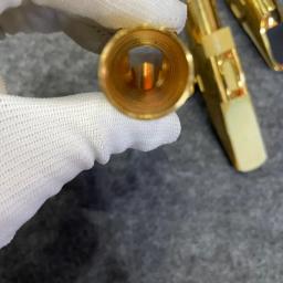 Latão banhado a ouro saxofone boquilha, em forma de bala, acessórios para instrumentos musicais tenor, soprano, alto - Image 5