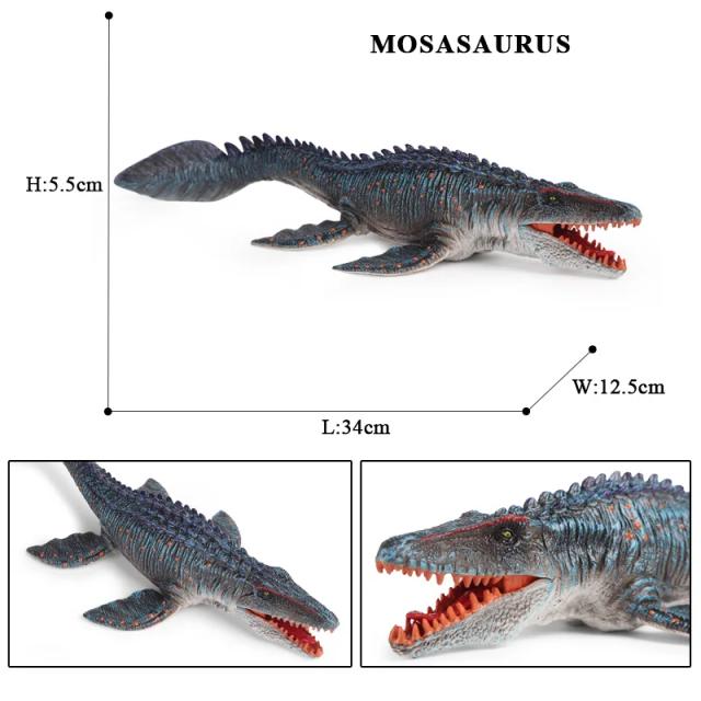 Coleção Antiga de Action Figures de Dinossauros Marinhos: Mosasaurus, Kronosaurus e Liopleurodon para Crianças