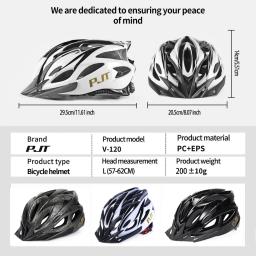 PMT-Capacete De Ciclismo Leve Com Forro De Conforto, Hollow Riding Safety Head Protection, Capacete De Bicicleta MTB, Capacete De Bicicleta Padrão De Carbono - Image 2