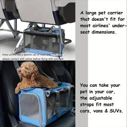 1pc grande sacos de gato portátil saco de transporte do cão malha respirável dobrável bolsa companhia aérea aprovado saco de viagem para animais de estimação saco de transporte gatinho - Image 6