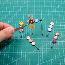 Modelo De Sinalização De Tráfego Em Miniatura De Simulação, Construção, Mesa De Areia, Cena De Rua, Materiais De Layout, Kits De Diorama, 1 Conjunto - Image 6