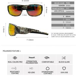 Óculos de sol polarizados com moldura Camo para homens, caça e canoagem Eyewear, reduzir o brilho, ver peixes na água - Image 4