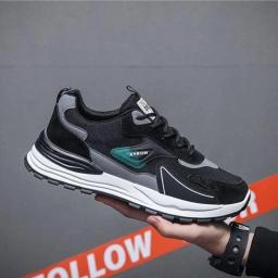 Tênis de plataforma antiderrapante respirável masculino, tênis esportivo masculino, tênis de corrida, malha versátil, marca de moda - Image 5