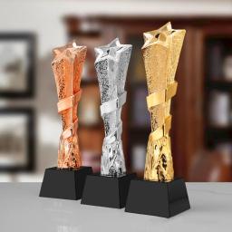 Resina Troféu para Canto e Dança Competição, Gold Plating Award, Ouro e Prata Bronze, Prêmio Cup, Escola Rewarding Supply - Image 1