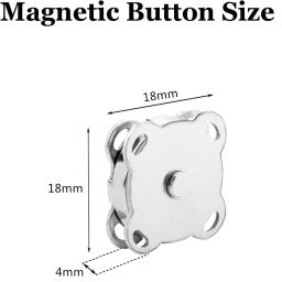 Magnetic Metal Snap Fasteners Fechos, botões invisíveis, costura de sucção, fivelas DIY para roupas, bolsa, carteira de bolsa, 14mm, 18mm, 5 conjuntos - Image 3