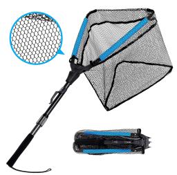 Nova rede de pesca flutuante liga alumínio dobrável telescópica pouso alça retrátil malha náilon mar pesca accessorie - Image 1