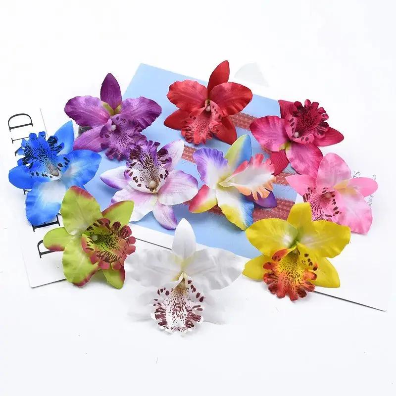 10 peças flores artificiais de borboleta e orquídea acessórios de casamento desembaraço presentes diy decoração de casa - Image 1