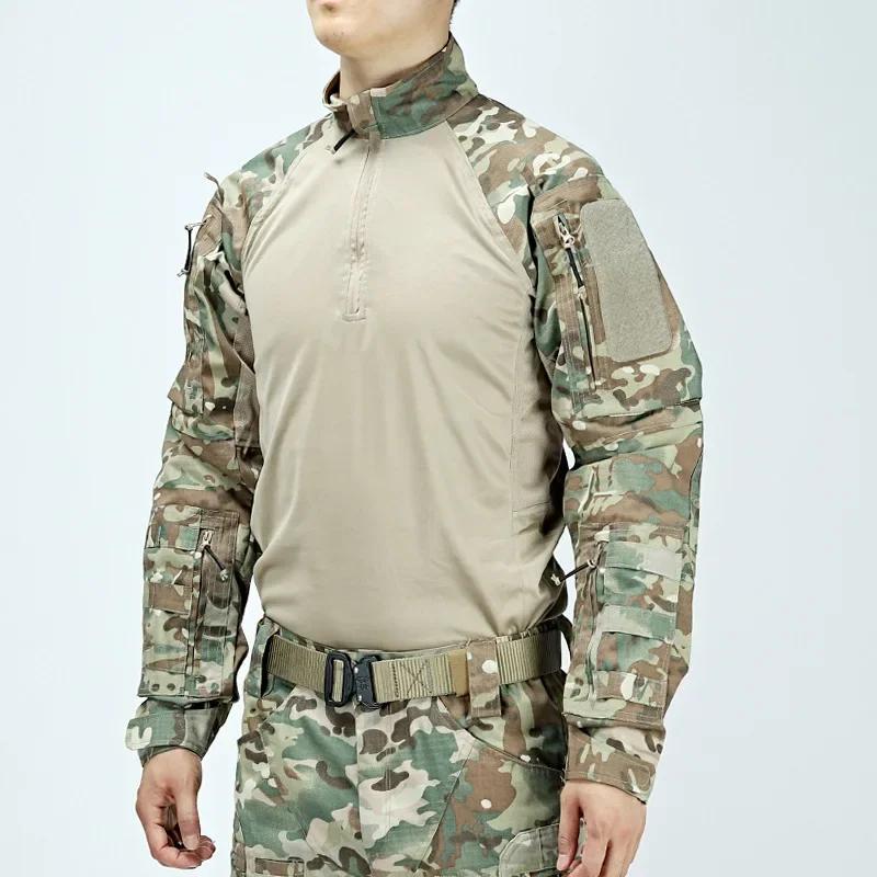 Camuflagem tática sapo para homens, roupas de caça respiráveis, camisa e calças ao ar livre, uniforme de viagem, uniforme para fãs - Image 1