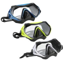 Óculos de proteção de natação mergulho snorkeling máscara de mergulho de vidro snorkel equipamento de esportes aquáticos vidro temperado grande vista óculos de natação - Image 1