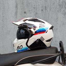 Orz capacete da motocicleta vintage casque moto preto guerreiro combinação capacete completo meio capacete de cruzeiro cascos motorcross - Image 2