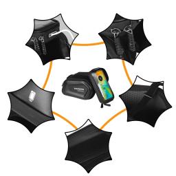 Capa dura para telefone, à prova d'água, reflexiva, grande capacidade, bolsa para tubo superior, mtb, estrada, bicicleta, bolsa para cabeça, feixe frontal - Image 4