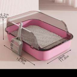 Grande capacidade gato areia caixa, plástico anti-respingos gatos sanita, pet sandbox, bandeja do gatinho, Bedpan, limpeza bacia do banho suprimentos - Image 6