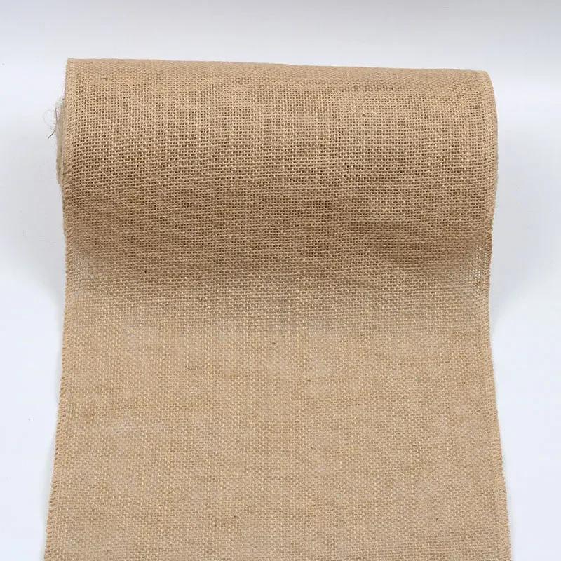 2m 5cm natural juta serapilheira rolls hessian fita com laço rústico vintage decoração de casamento ornamento serapilheira festa diy artesanato suprimentos - Image 1
