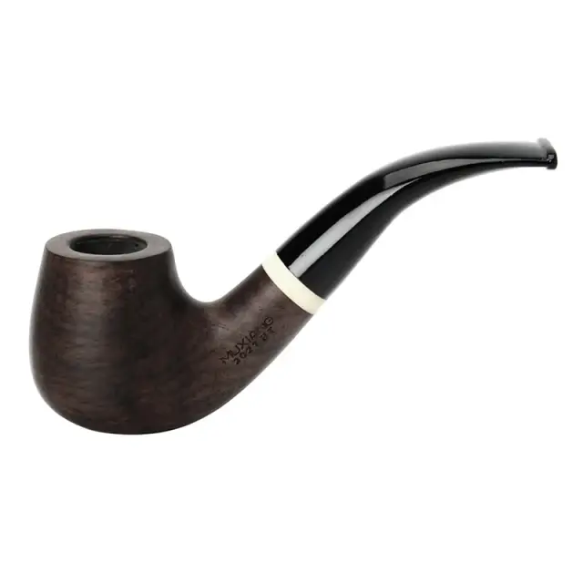 Cachimbo de Ébano Artesanal Muxiang com Stem Curvo e Acessórios de Limpeza para Filtro de Carvão Ativado